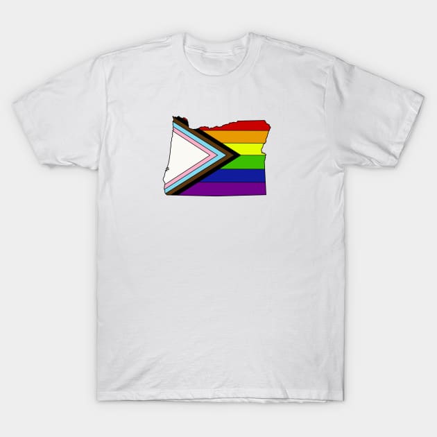 Progress pride flag -Oregon T-Shirt by TheUndeadDesign